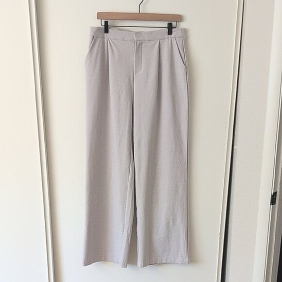 Vuori Womens Large Elevation Trouser Pants Beige Wide Leg Athleisure Activewear - Picture 1 of 8